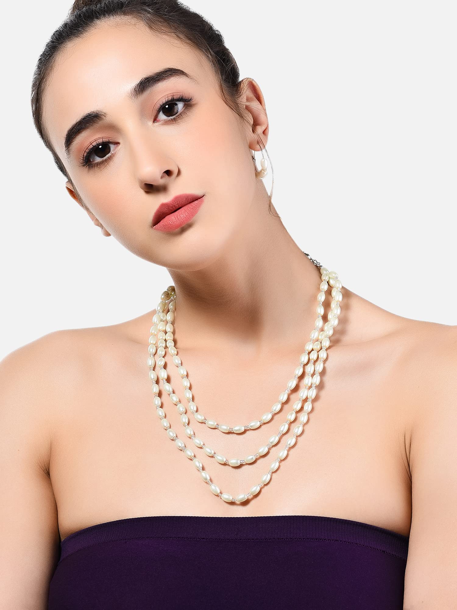 Women's Contemporary Layered Necklace & Earring Set, Elegant Gift