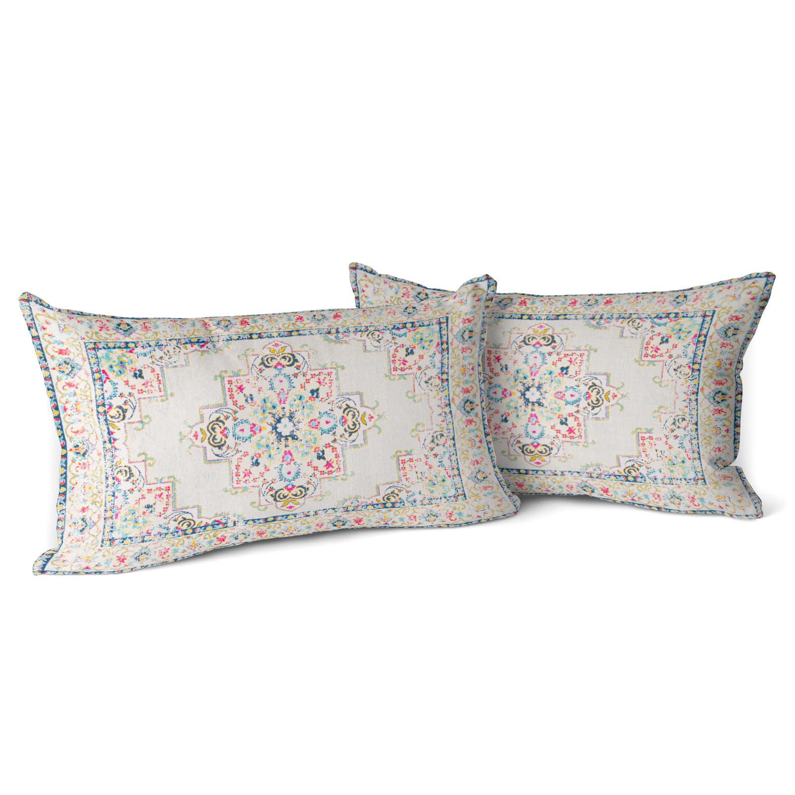 Snylcce Boho Throw Pillow Covers Set of 2, Light Pink Antique & Vintage Design