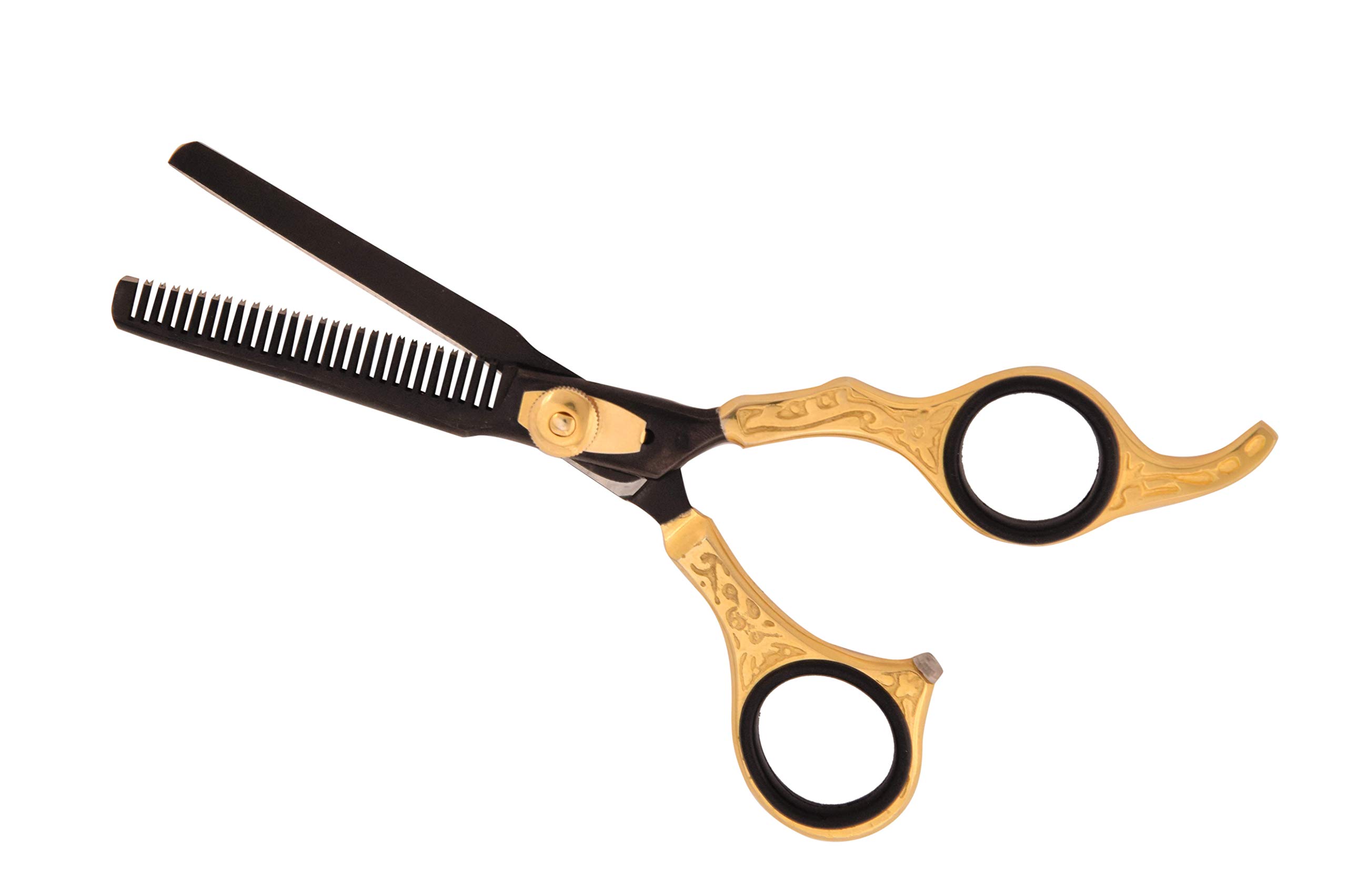 DANIAL HIGH CARBON SERIES THINNING SCISSORS for Hair Cutting Scissors for Men Women Professional Salon Barber Exclusive Hair Cutting Scissors Home Hair Cutting Tools Single Thinning BLACK N GOLD COLOR
