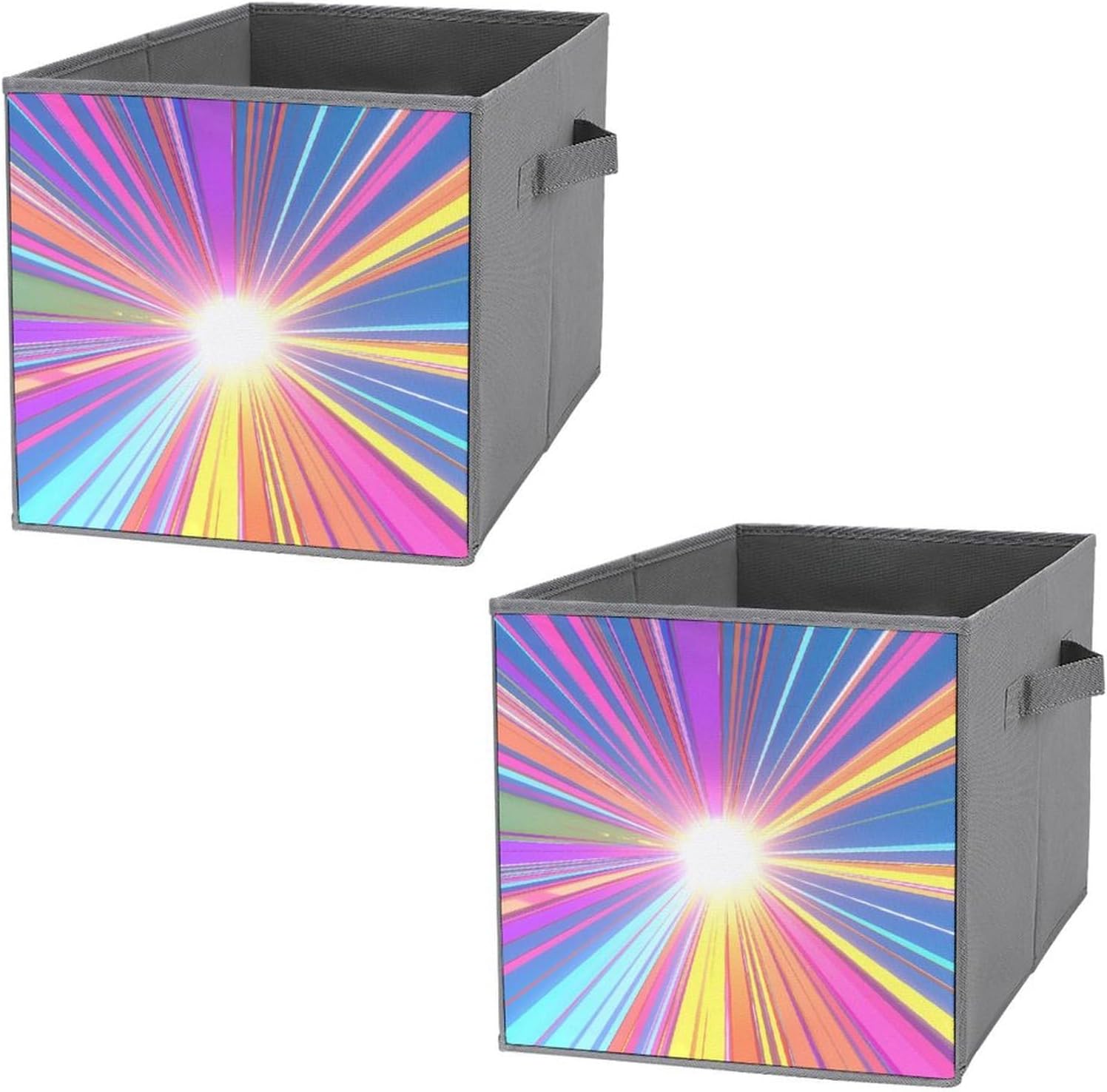 Sunshine Foldable Storage Cubes Organizers Storage Bins Square Storage Baskets for Clothes Toys 2PCS