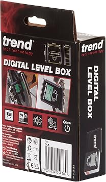 Trend Digital Level Box and Angle Finder, Magnetic Base and Backlit LCD Display for Table Saw, Miter Saw and Blade Angle Setup, Black, DLB