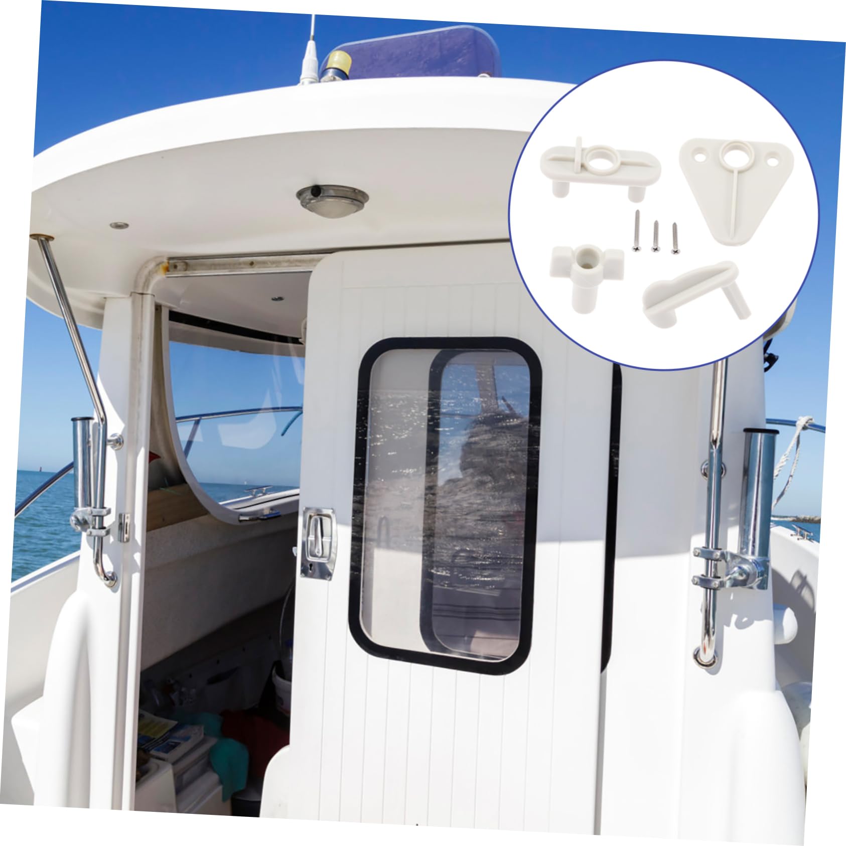 INOOMP 3ensembles Loquet De Remplacement pour Porte De Yacht Boucle De Sécurité pour Porte De Bateau Et Caravane Blanc