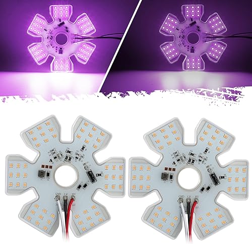 Partsam 2 piezas ultrafinas estilo hexagonal de doble función interior 54 diodos LED de aire luz de aire de 4.8 pulgadas, lámpara decorativa de