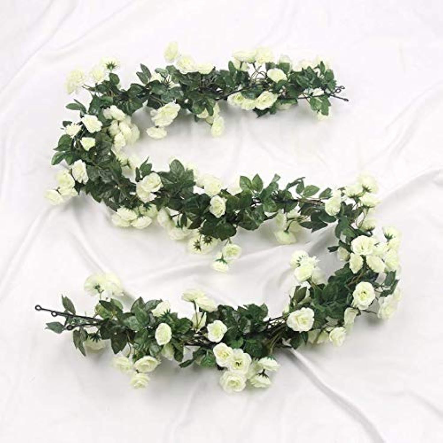 Inrali Artificial Rose Flowers Vine Silk Rose Garland Fake Flowers Silk Roses Garland for Wedding Decorations Garden Wall Valentine Decoration 69 Small Rose Flowers (White) (B08XYPPG79) Amazon Price History, Amazon Price Tracker