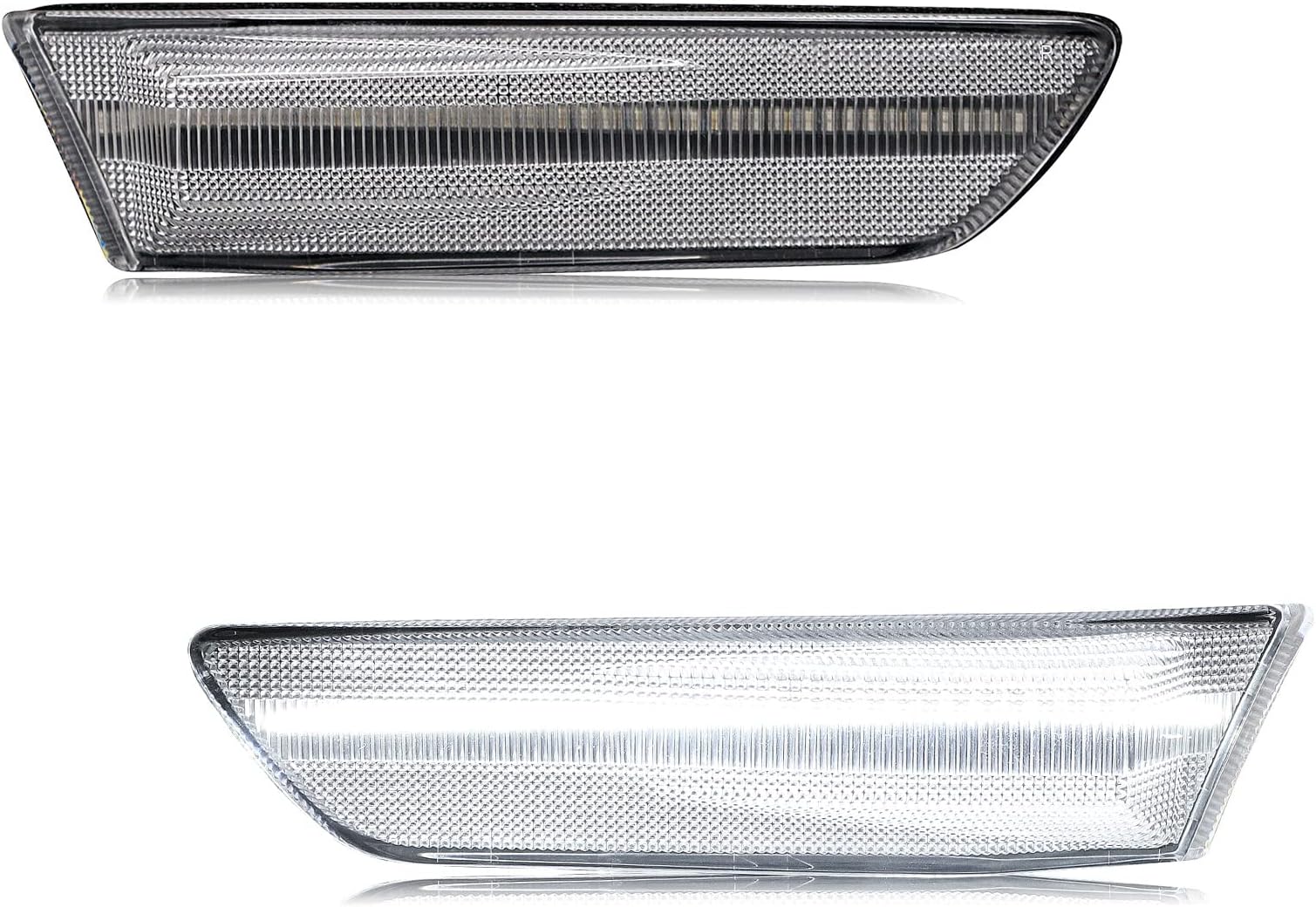 White LED Front Bumper Side Marker Light Compatible with G35 Coupe 2003-2007 /Skyline V35 Coupe 2002-2007, Replace OEM Amber Sidemarkers 26185AM800