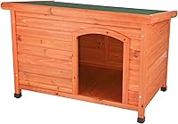 TRIXIE Dog Club House Large - Weatherproof Glazed Pine Outdoor Dog House for Large Breeds up to 70 lbs, 40.75x26.75x28.25 Inches