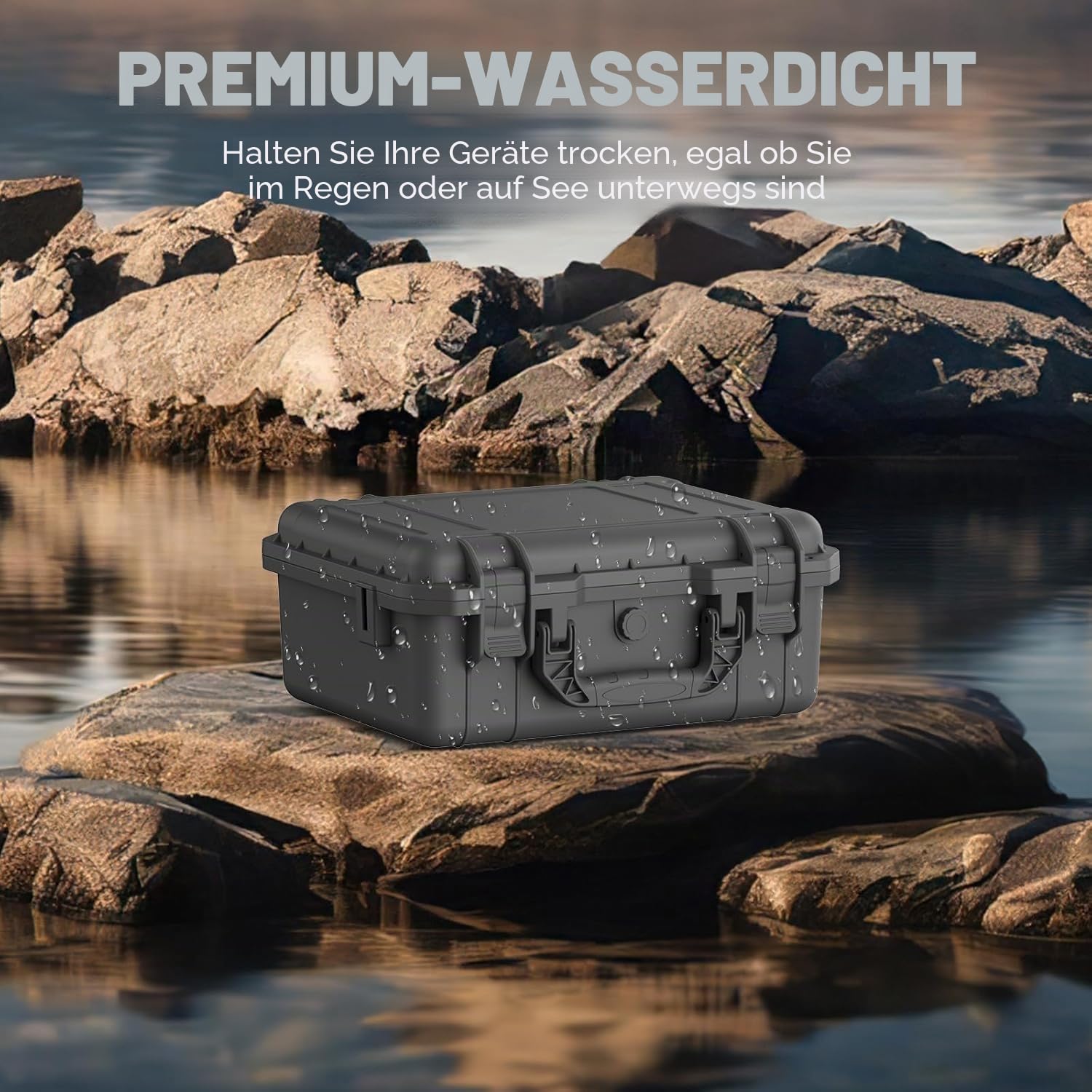 Starlink Mini Case - Starlink Mini Zubehör Wasserdichter tragbarer schützender Hartschalenkoffer für Reisen aus PP mit vorgeschnittenem Schaumstoff für Starlink Dishy (Grau)