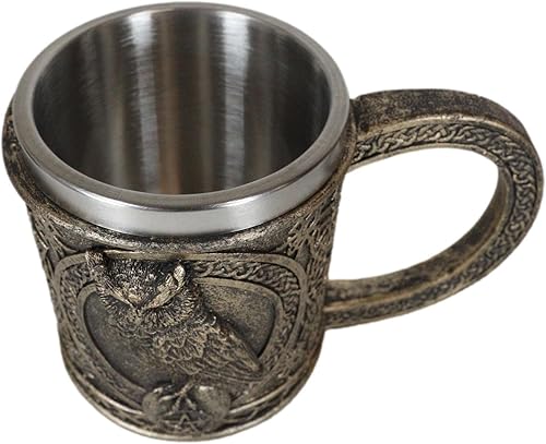 Miniatura 3 de Ebros Gift Taza de café con nudo celta Wicca Wisdom Of The Woods Great Horned Owl Posching On Pentagram Coffee Mug Drink Cup Tankard Beer Stein