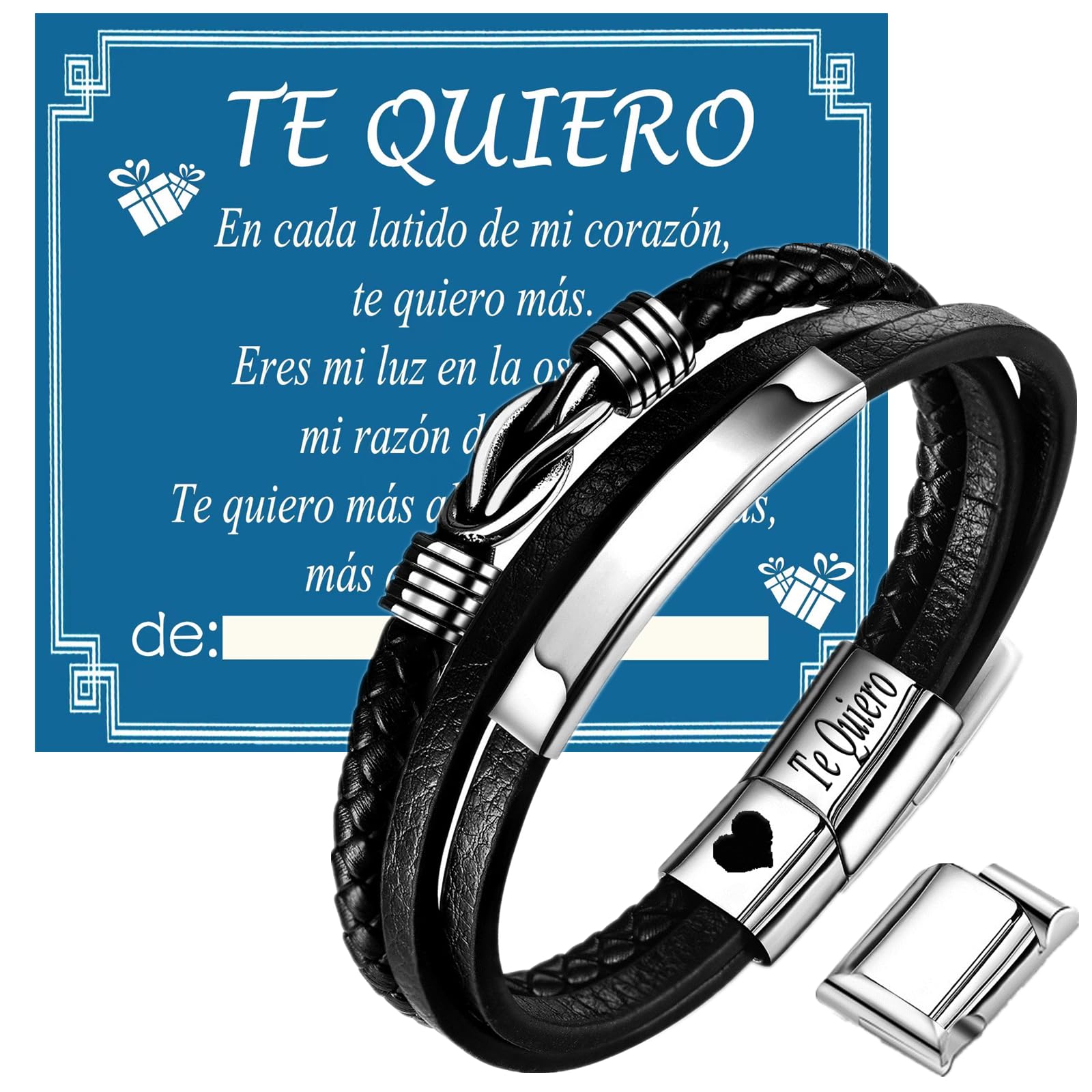 Gkmamrg Regalos para Hombres, marido, amigo Regalos , con grabado "Te Quiero", aniversario de boda, regalo de cumpleaños, regalo de amor para hombres