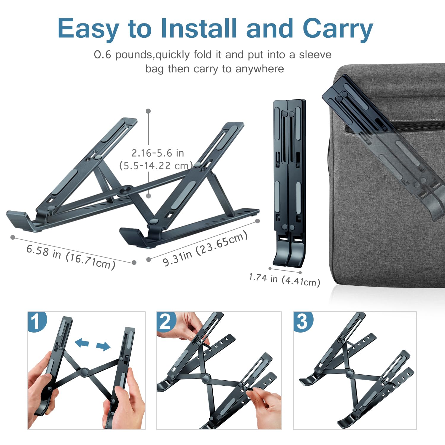 Support Laptop Spigen à 6 Niveaux - Aluminium Ventilé Antidérapant - Compatible 10-15,6 Pouces