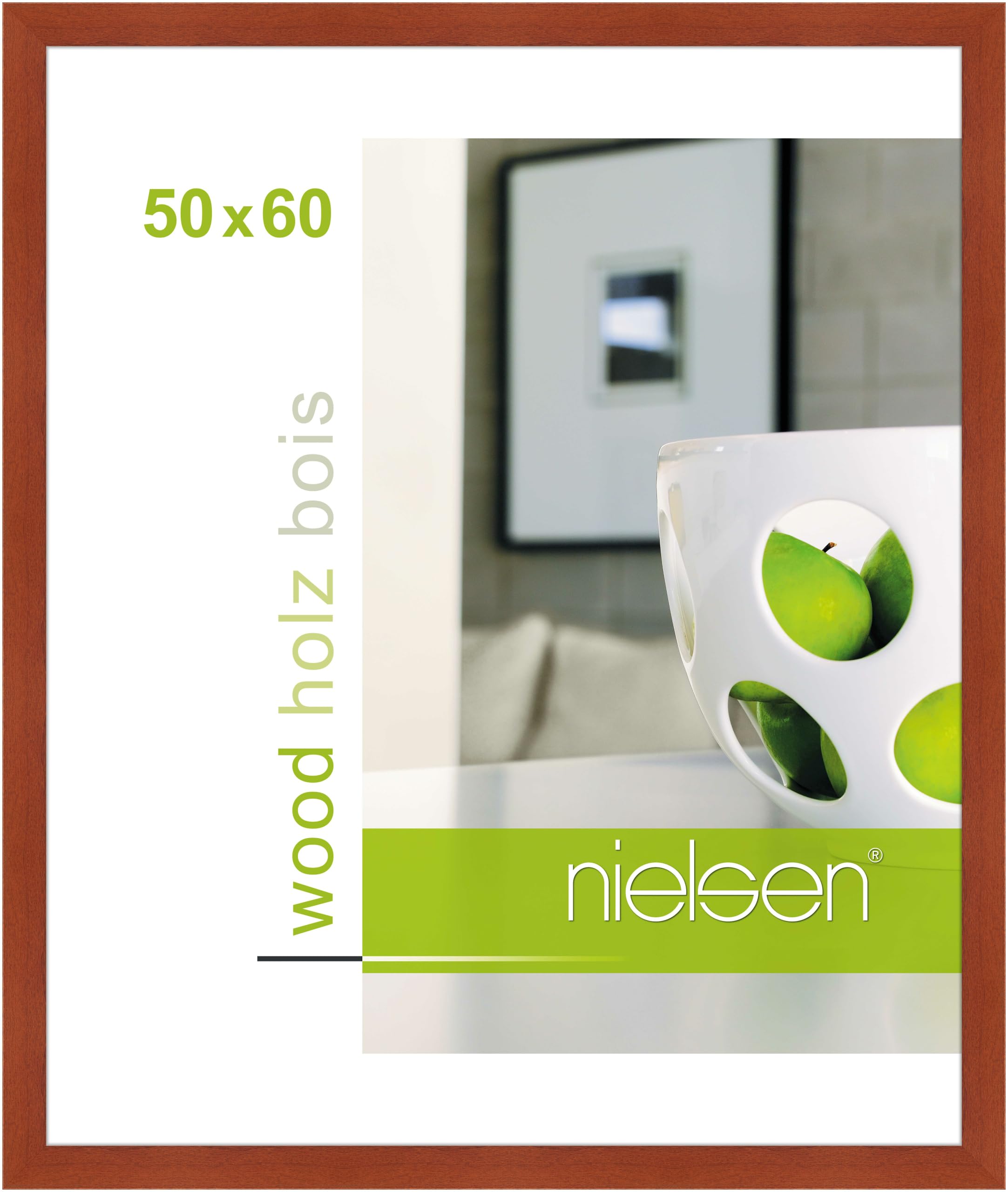 Cadre en bois 50x60 cm Nielsen Essential en finition cerise haut de gamme
