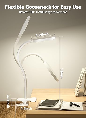 Miniatura 4 de deeloop Luz LED con clip, 100% infinita regulable para libros de lectura en cabecera de cama, lámpara de escritorio de control táctil de 450 lm con