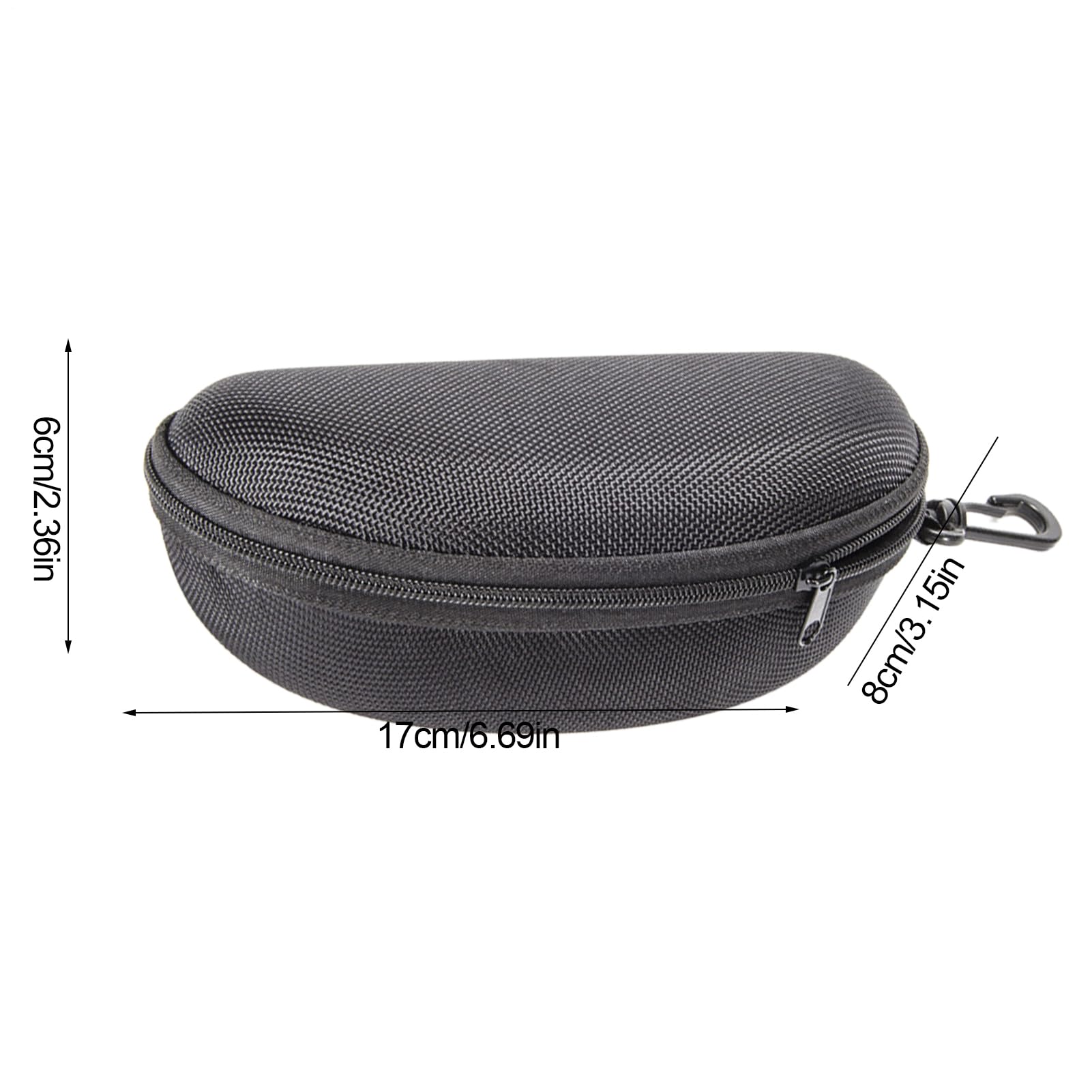 Generico Astuccio Occhiali - Rigida in EVA per Occhiali da Sole - Gancio per Cintura con Rivestimento in Feltro, Portaocchiali Impermeabile e Unisex per Ciclismo Campeggio Viaggio