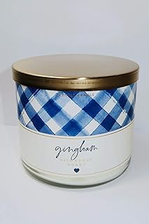 Bath and Body Works NEW Gingham 3 Wick Candle 14.5 oz w Burn Time of 25-45 Hours