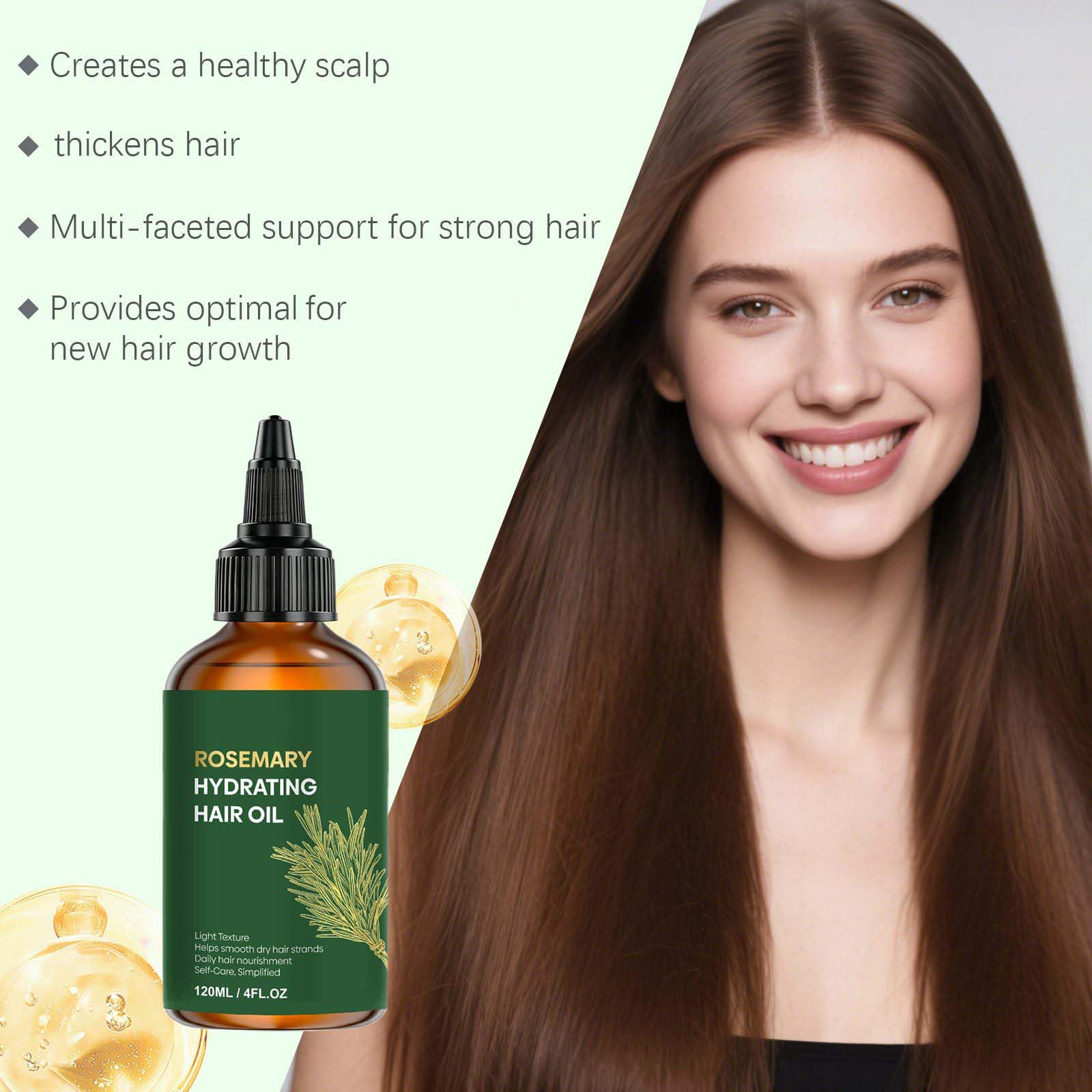 Olio di rosmarino per la crescita dei capelli, olio rinforzante per capelli del cuoio capelluto, rosmarino, cheveux ispessimento trattamento della crescita, leggero non grasso cheveux Huile, Haar Öl