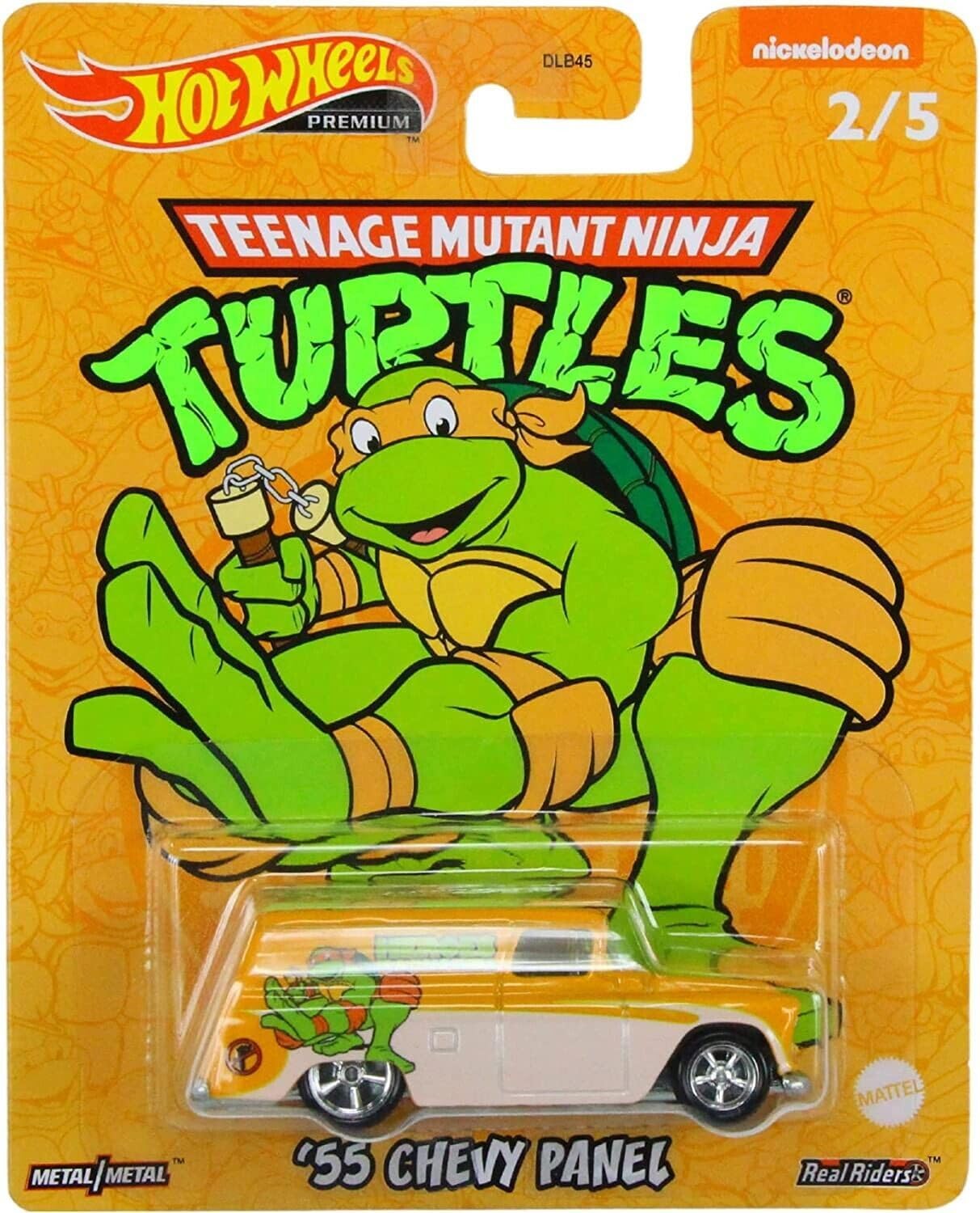 Hot Wheels 2022 Premium Pop Culture TMNT Teenage Mutant Ninja Turtles Complete Set of 5 Die‑Cast Vehicles, 1:64 Scale, DLB45-946N, Ages 3+