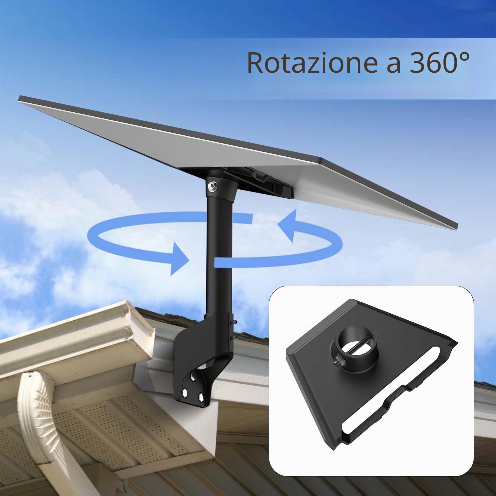 Supporto Gen 3 per Starlink, montaggio a tetto e parete ruotabile a 360°, compatibile con Starlink V3 Standard Dish