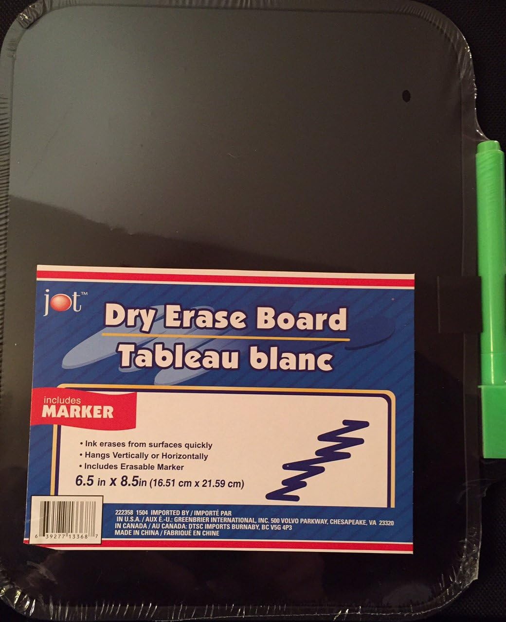 Jot Dry Erase Board 6.5 X 8.5 Office Products