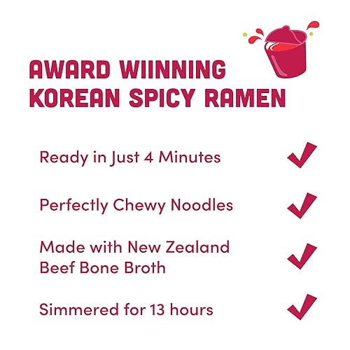 Miniatura 5 de [OTTOGI] Jin Ramen, sabor picante, fideos de ramen instantáneo coreano, sopa de mejor sabor tradicional de ramen instantáneo (4.23 oz), paquete de 18