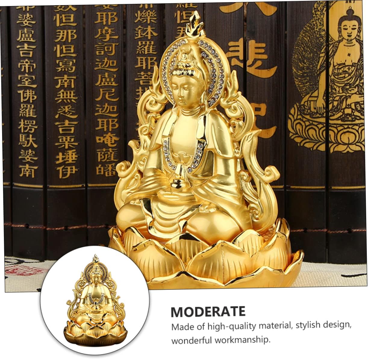 Car Kwan-yin Aroma Diffuser Figurine Elegant Essential Oil Holder for Vehicle Perfume Decoration Double-sided Design Safe and Stylish Air Freshener for Car and Home