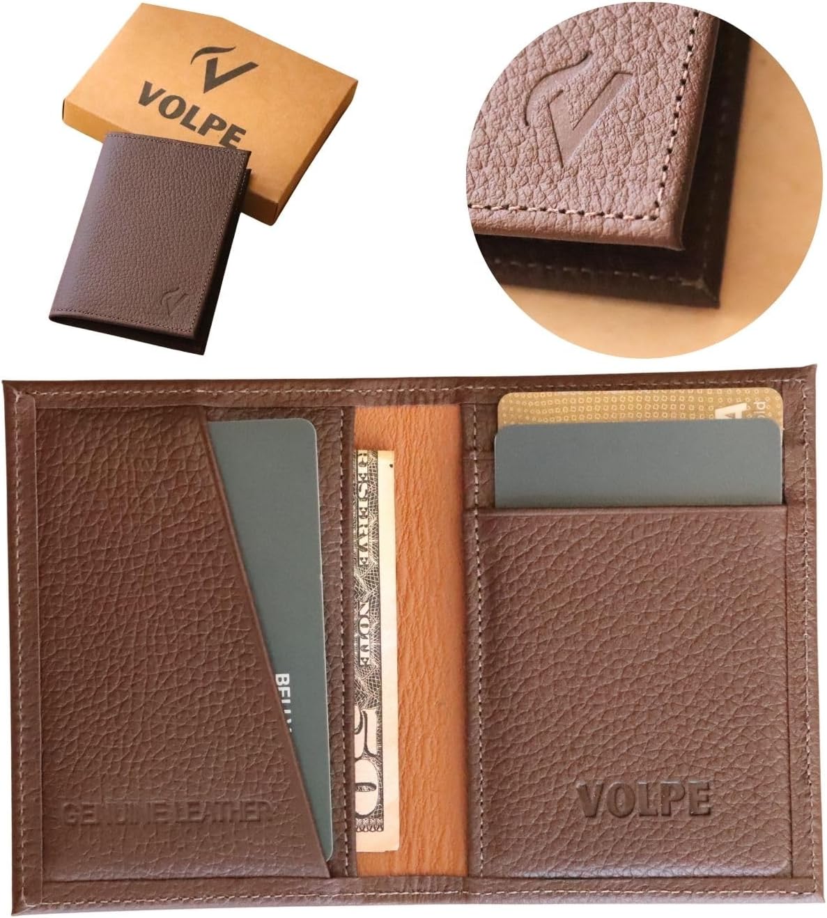 Carteira Masculina Antifurto Proteção RFID Slim Mini Couro Legítimo Cartões Cédulas CNH CIN Loja de Fábrica (Marrom) Carteira Masculina Antifurto Proteção RFID Slim Mini Couro Legítimo Cartões Cédulas CNH CIN Loja de Fábrica (Marrom)