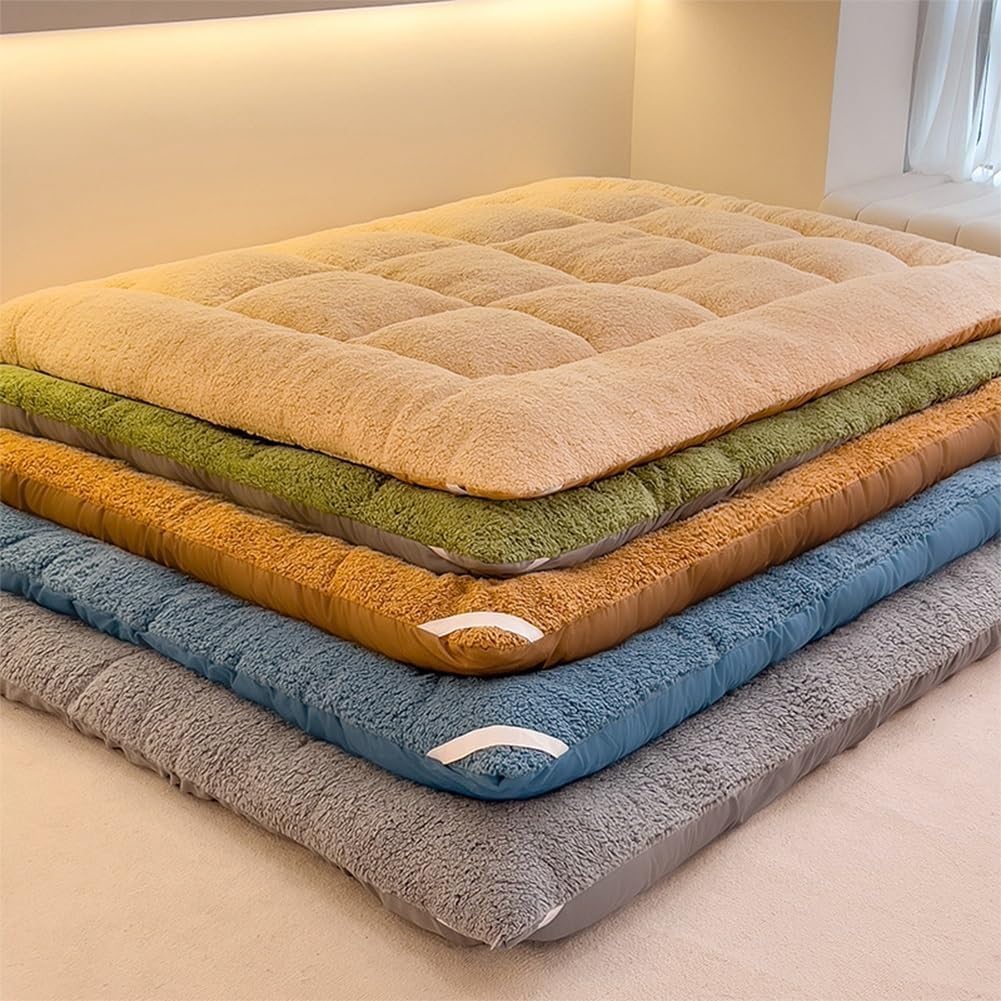 Colchón De Futón Japonés, Colchoneta De Suelo Suave para Dormir Tatami, Colchón De Futón Enrollable Plegable Colchón De Tatami Grueso Japonés Antideslizante Y Transpirable,Marrón,90x200cm