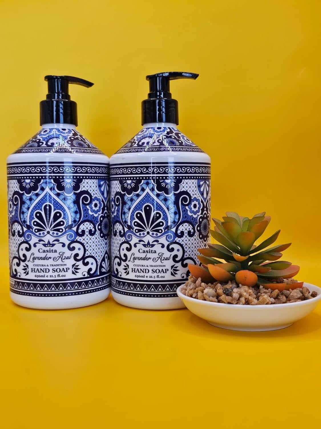 Soap Tiles Lavender Hand Soap, 21.5 Fl Oz, Decorative Pump Bottle, Twin Pack (43 Fl Oz Total)