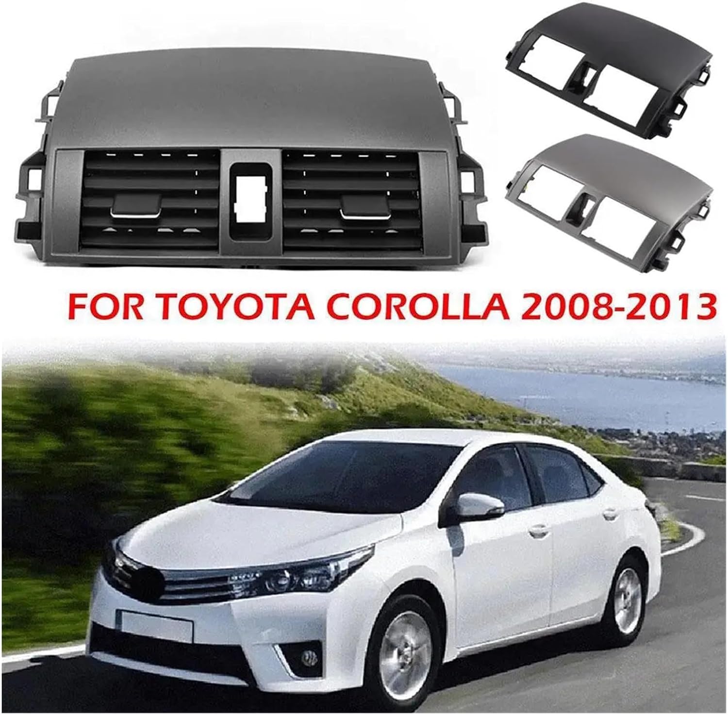 Car Dashboard Air Conditioning Outlet Panel Grille Cover | Compatible With Toyota Corolla Altis 2008-2013 2009 2010 2011 2012 W3Y6(M5 Black)
