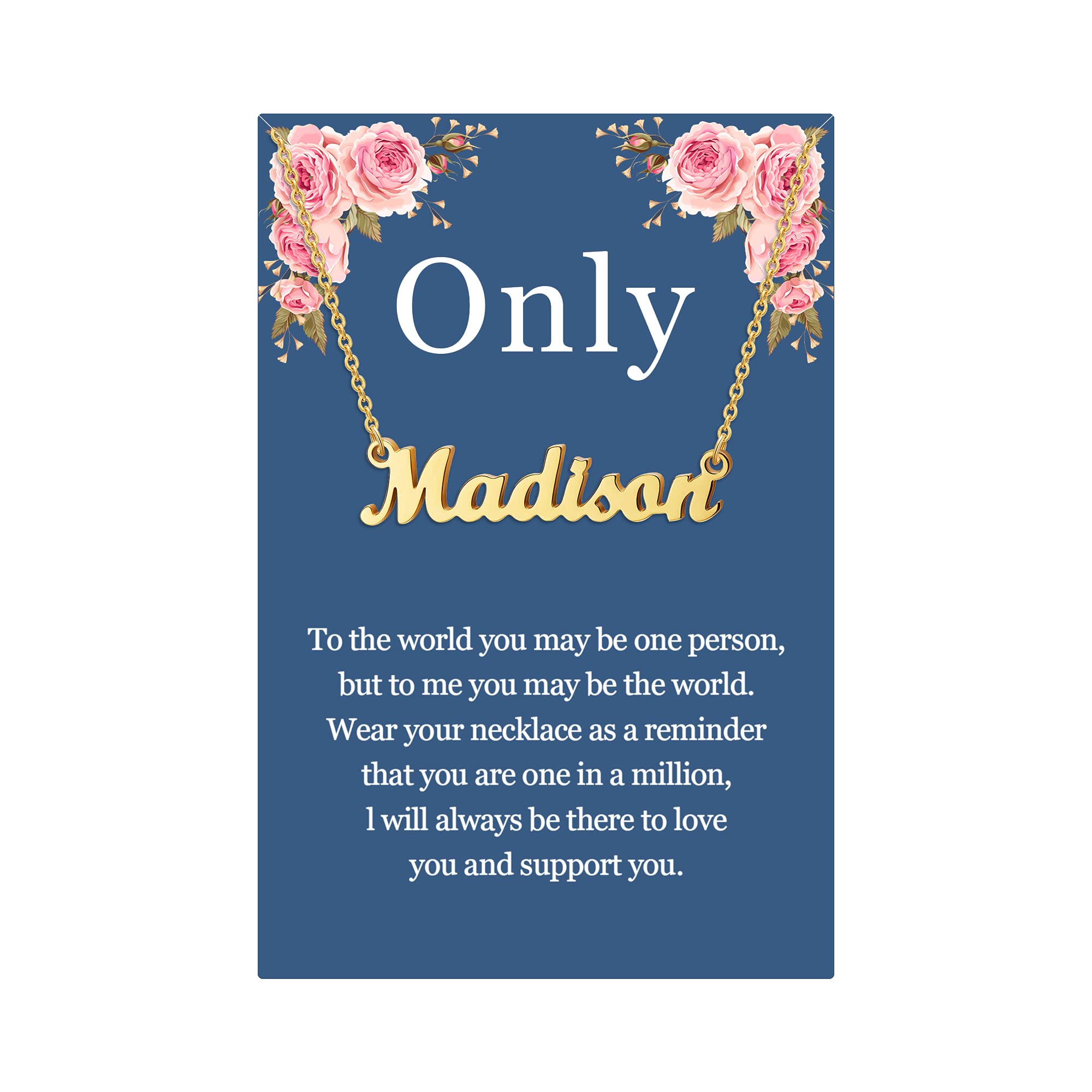 Name Necklace Personalized, 18K Gold Plated Silver-plated Customized Nameplate Necklaces Jewelry Gifts for Women