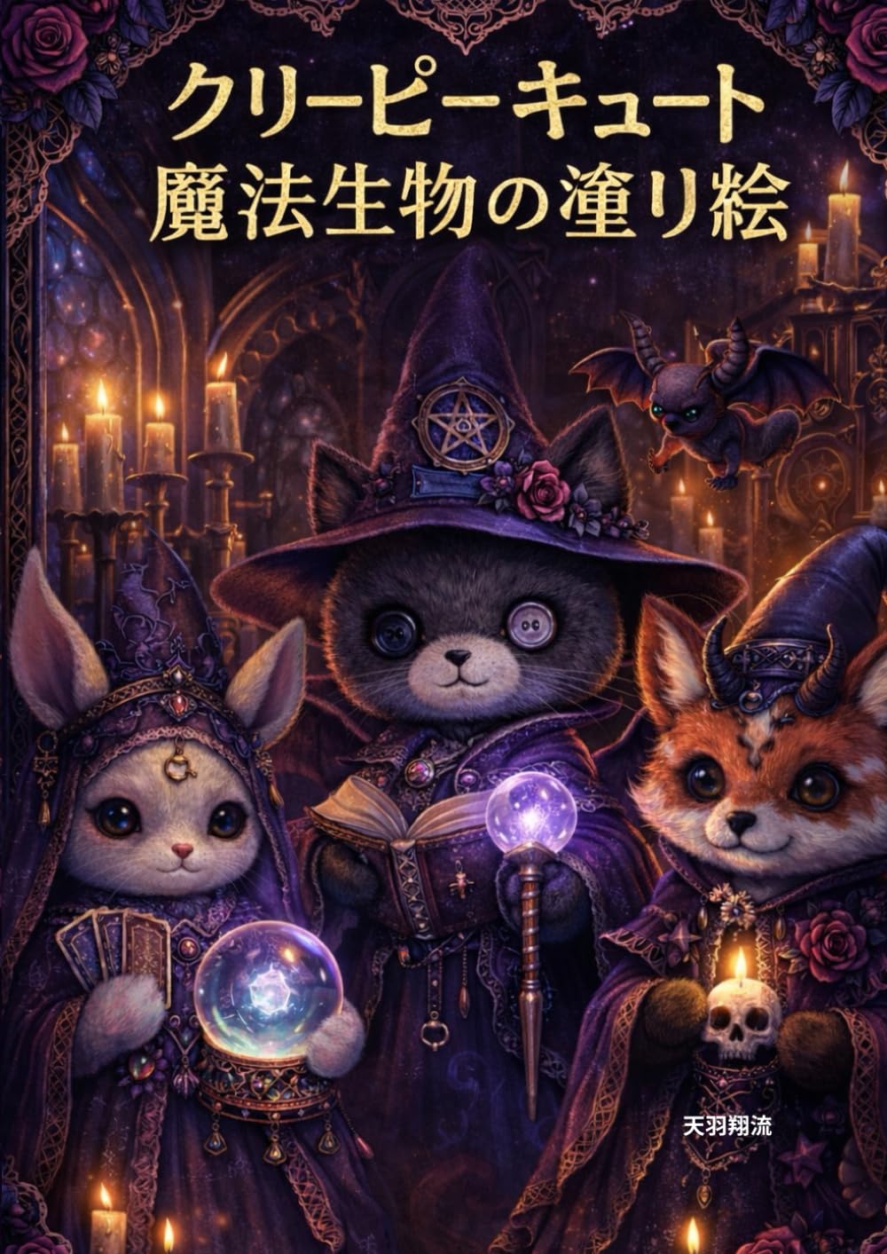 クリーピーキュート魔法生物の塗り絵
