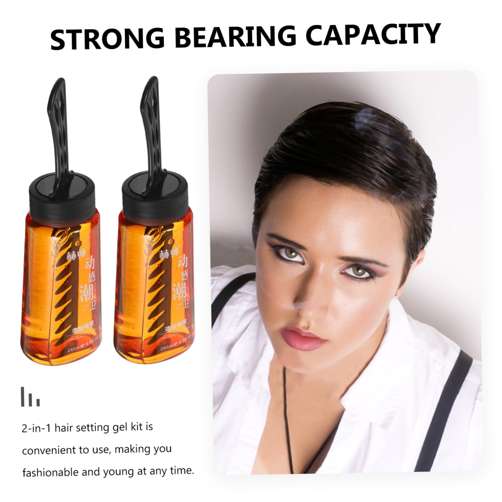 Ipetboom 2 Piezas Peine De Gel Rociar Peluca Hombre Gel De Viaje Para El Cabello Gel Fijador De Cabello Con Peine Gel Para El Cabello 2 En 1 Con Peine Kit De Peinado Brown El Plastico
