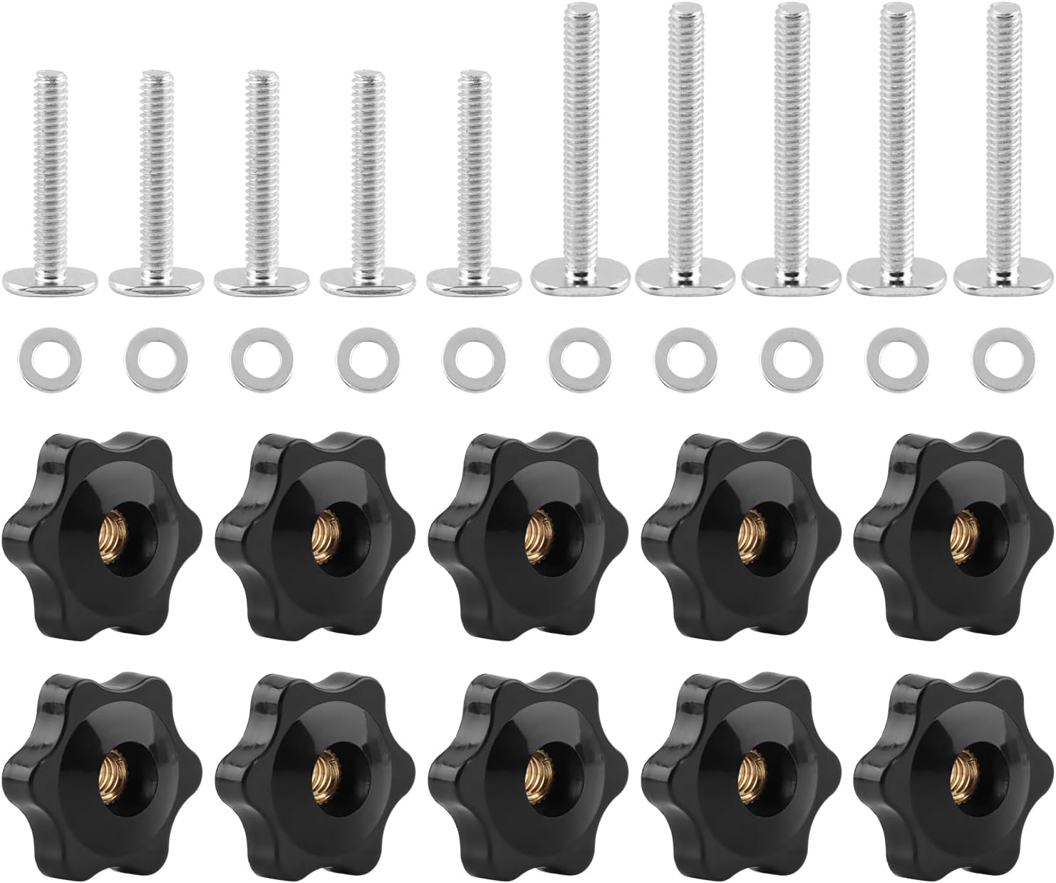 30 Pcs 10 Sets of 1/4''-20 T Track Bolt Knob Kit