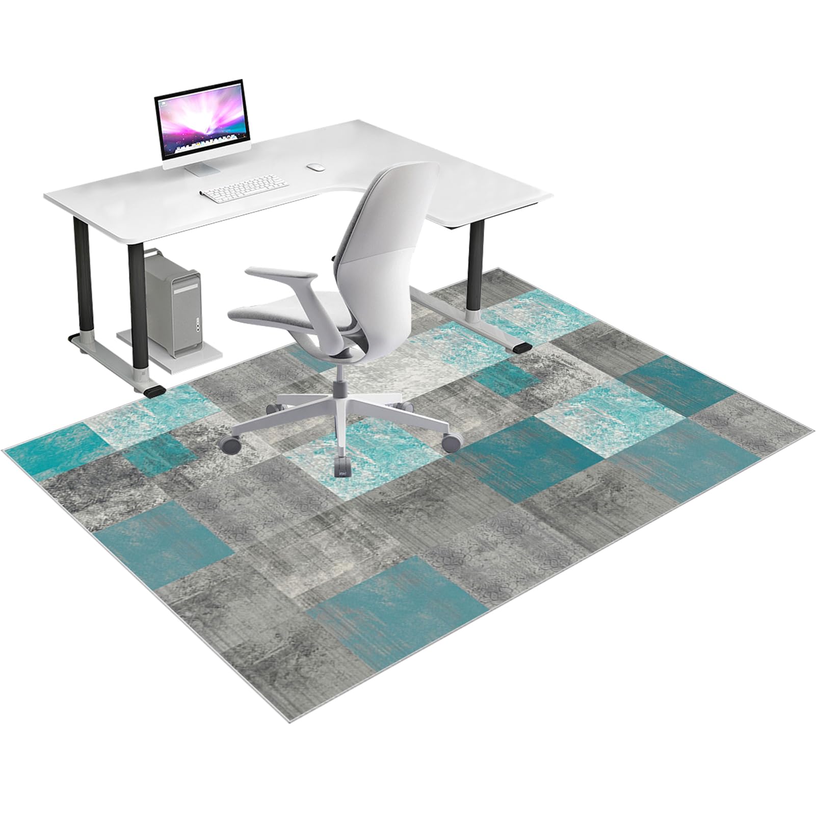 Hard Floor Protection Mat, Office Chair Mat for Hardwood/Tile Floor, Computer Gaming Chair Mat, Under Desk Office Gaming Rug, Carpet Protector Chair Mat Easy-Clean Floor Protector Mat 100 x 120 cm
