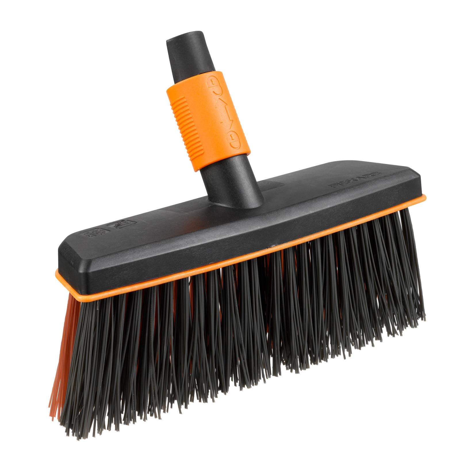 Fiskars Balai d'extérieur, Tête d'outil QuikFit, Largeur: 26 cm, Poils en polypropylène, Noir/Orange, QuikFit, 1001417