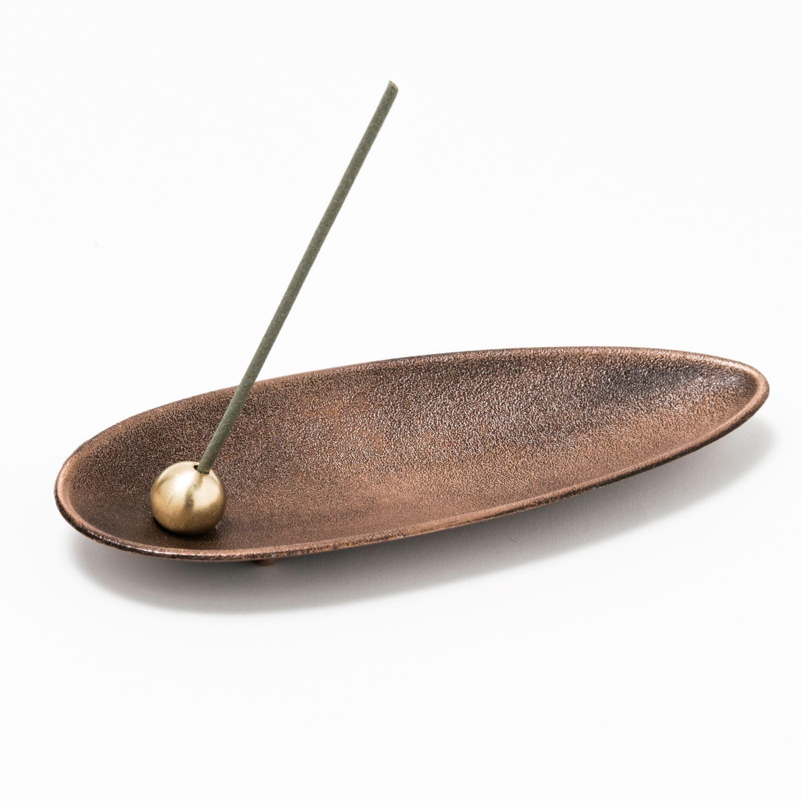Alexim Bronze Leaf Incense Holder Metal Stick Tray Nordic 5.5x2.2in