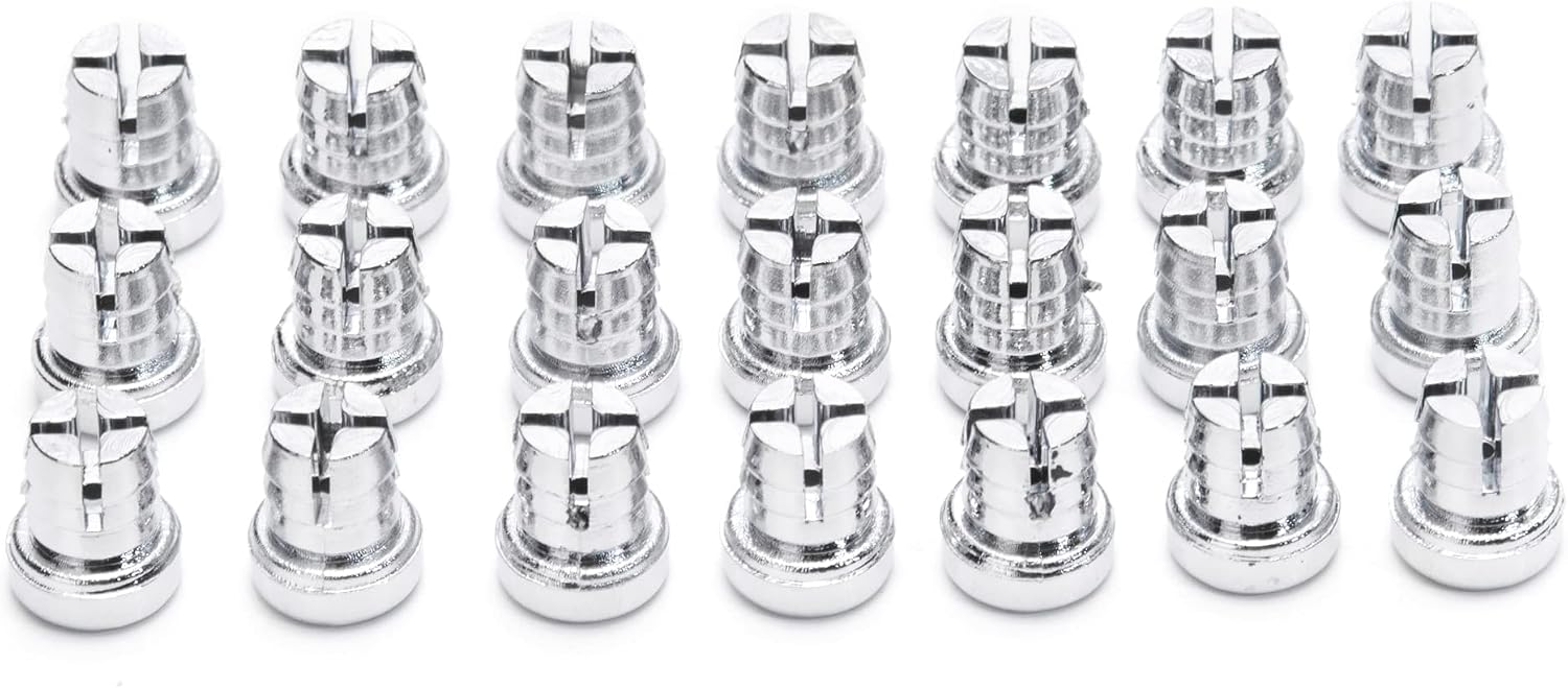 RTRHINOTUNING 50PCS Wheel Lip Rivets Nuts of 8mm/0.31in Hole Replacement Plastic Chrome Silver Rivets