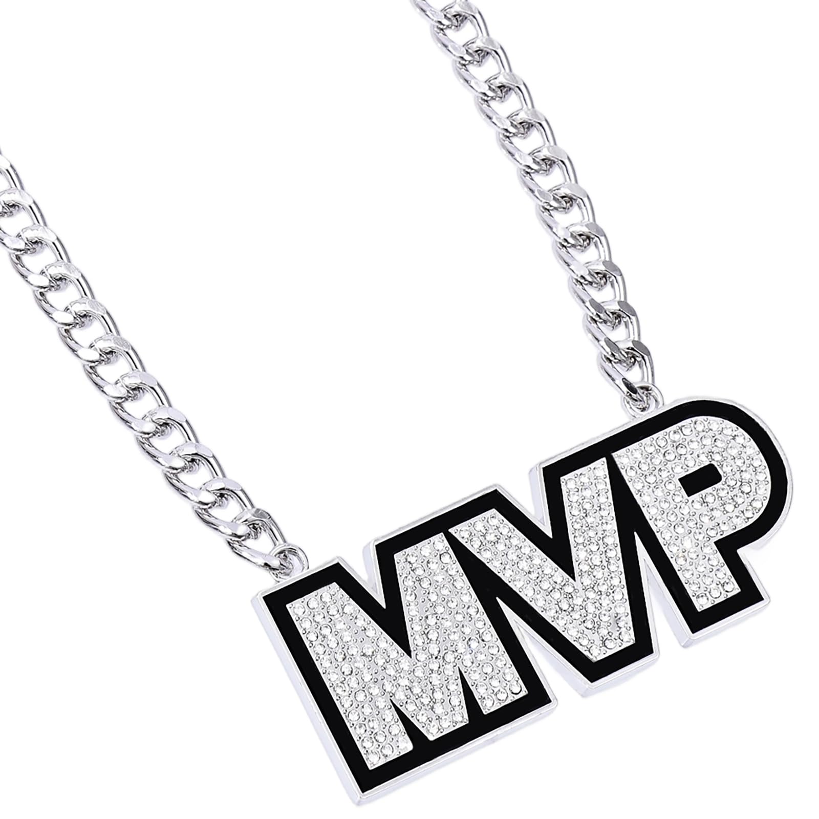 guancrown MVP Necklace Chain Medal, Gold MVP Pendant Award Winner Prize Trophy Award Necklace For Adults Player Team Football Soccer Baseball Basketball Softball Fantasy Football Chain