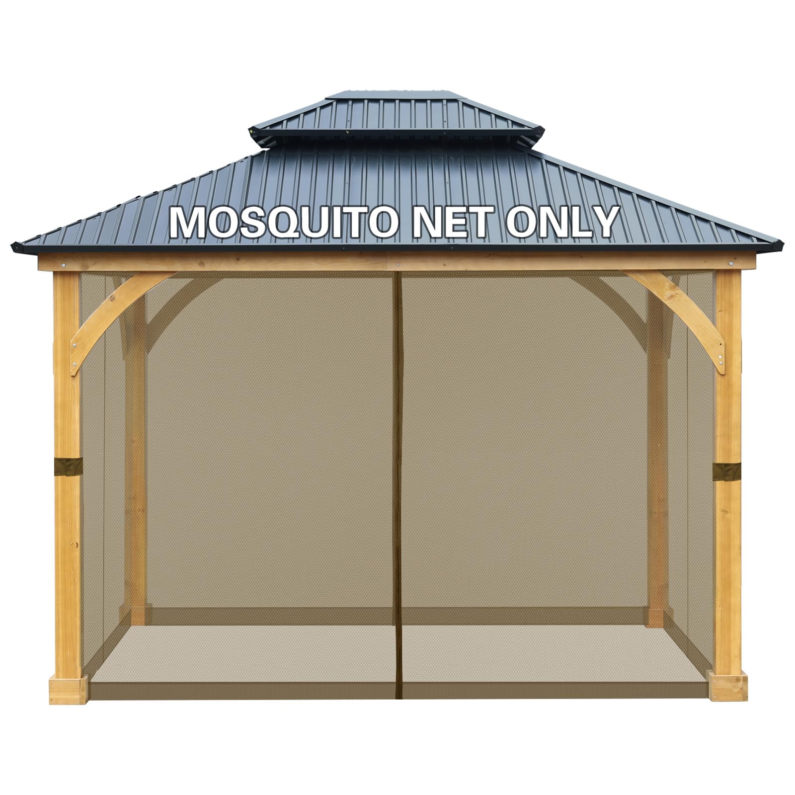 Photo 1 of BPS 10' x 10' Gazebo Universal Netting Screen Replacement, Brown