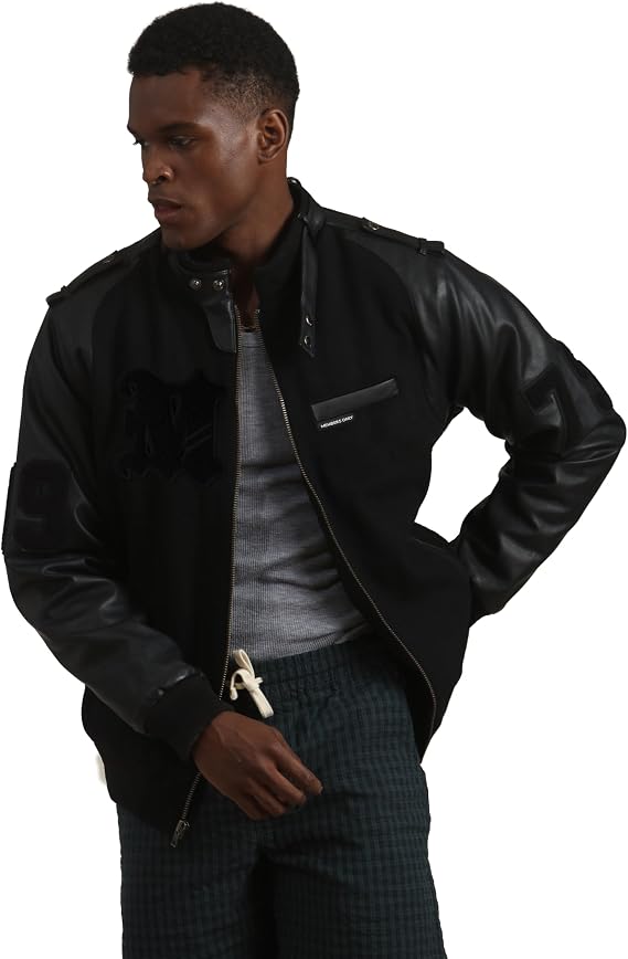 Members Only Wool Varsity Jacket Men Leather Sleeve | Letterman Jacket Men