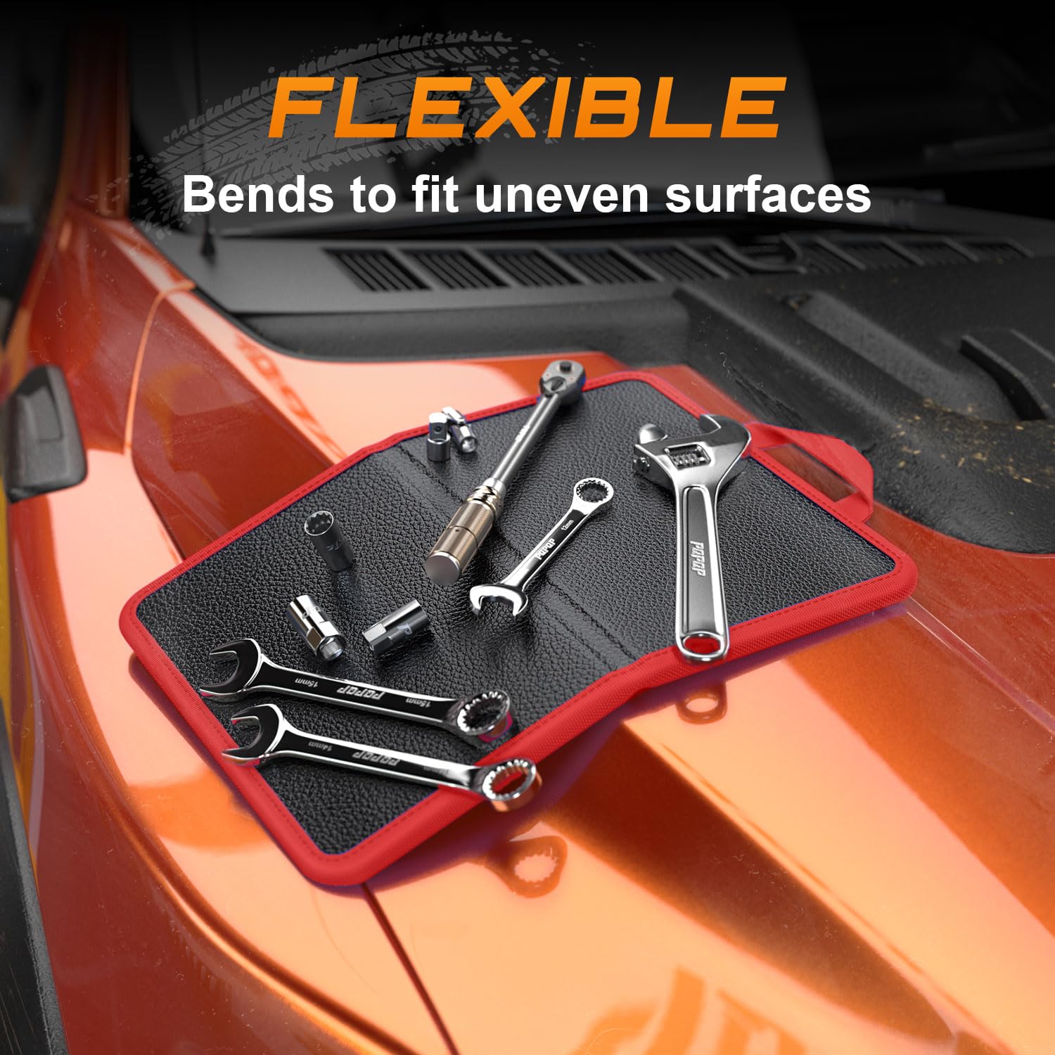 Magnetic Tool Mat for Mechanics, Foldable Magnet Pad with Handle — Amazon image 5