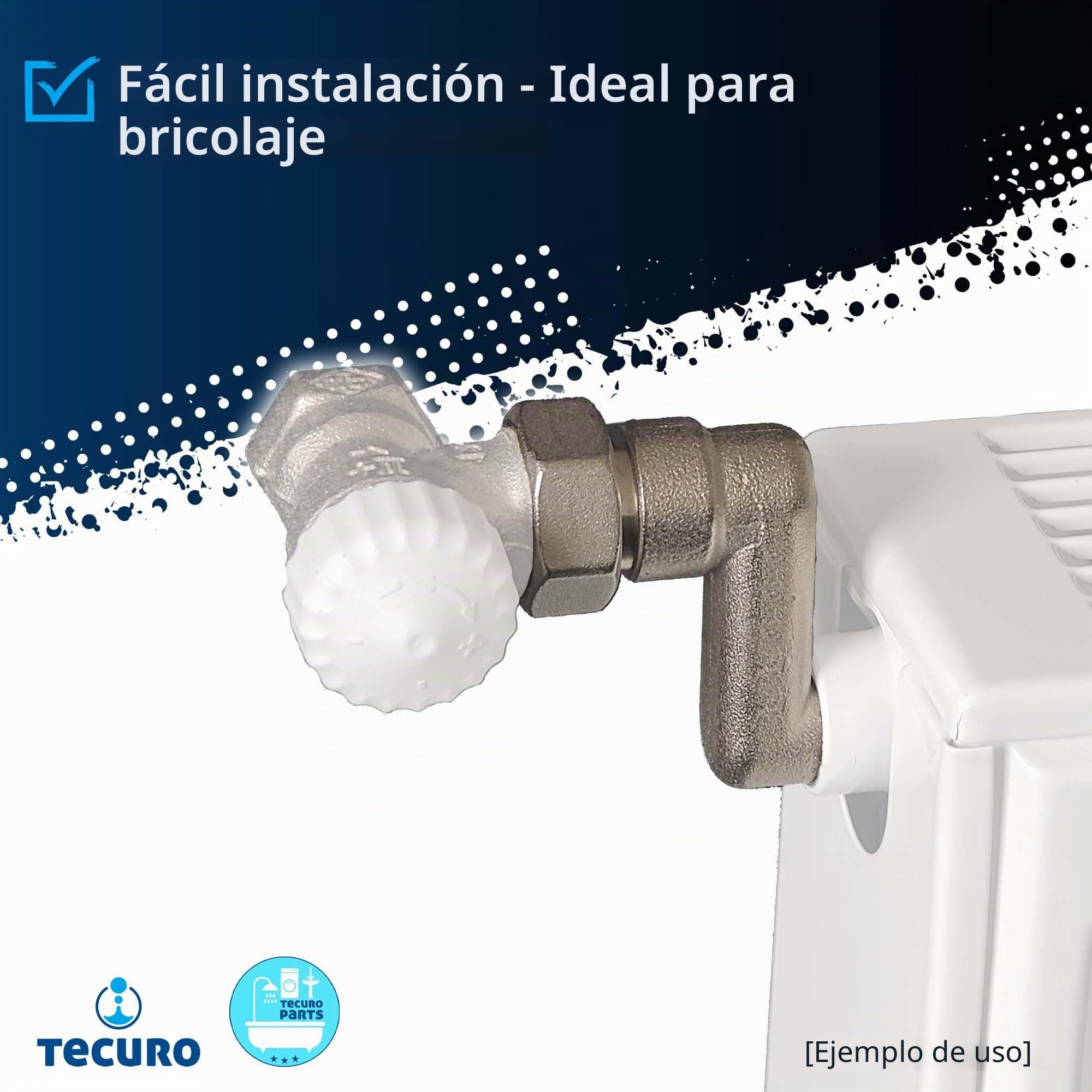 TECURO Conexión S para radiador con ajuste de altura de 50 mm, cono europeo, DN 15 (1/2 pulgada) macho x DN 20 (3/4 pulgada) tuerca de unión niquelada en latón, AGS-50