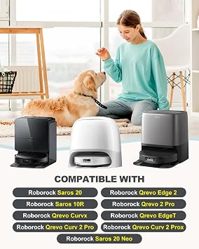 Saros 20 Replacement Parts Kit for Roborock Qrevo Edge 2/Qrevo Curv 2 Pro/Qrevo 2 Pro/Saros 10R- 29pc Maintenance Bundle: 2 Roller Brushes, 6 Side Brushes, 4 Filters, 8 Mop Pads, 6 Dust Bags + Tools