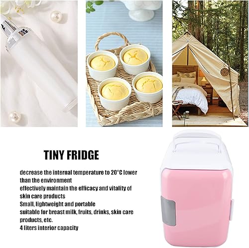 Miniatura 4 de Mumusuki Mini nevera, separación ABS de 4 litros desmontable portátil enfriador y calentador de coche refrigerador para el cuidado de la piel,