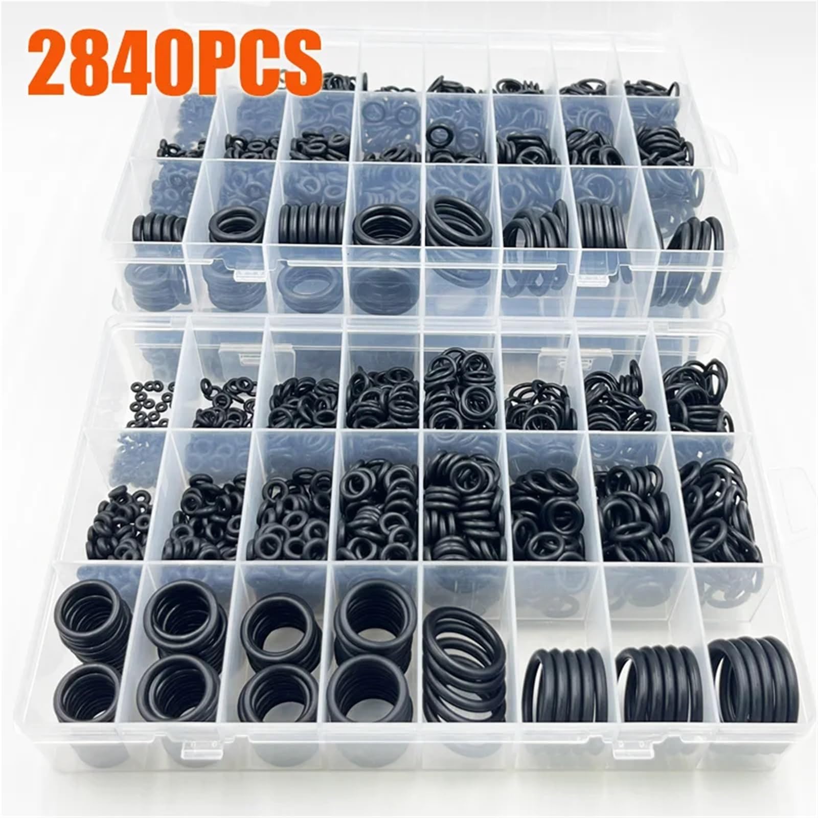 Junta tórica de sellado 2840p, junta tórica de NBR, junta de plomería, resistente al aceite, alta temperatura, CS, 1,0-3,1 mm Junta filtro de aceite(Black 3200pcs)