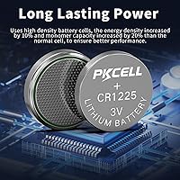 Vista 5 de PKCELL CR1225 batería de litio de 3 V, modelo CR 1225, pilas de botón para termómetro, vida útil de 5 años (5 unidades)