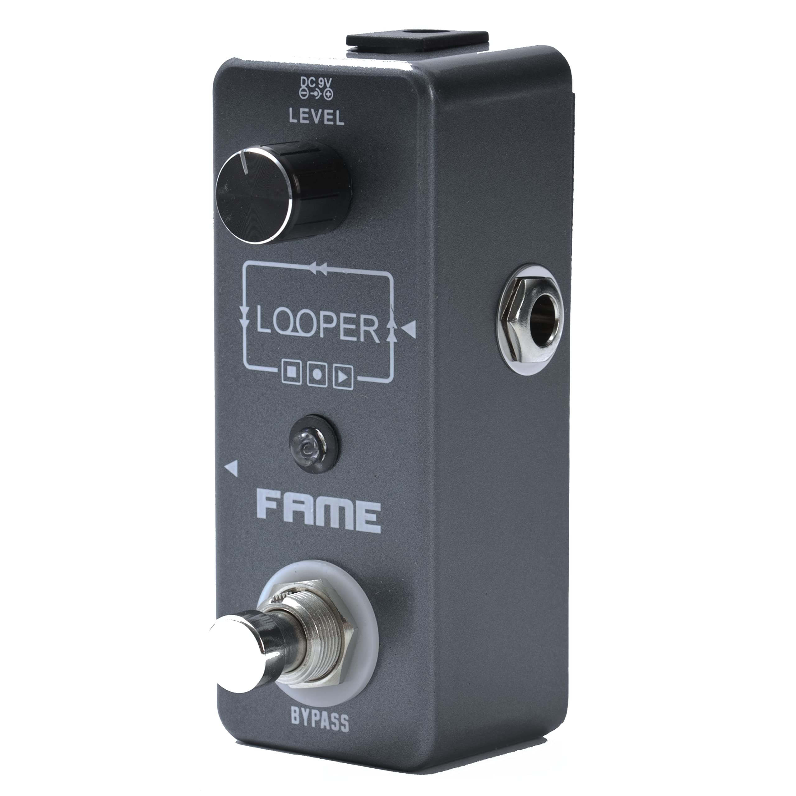 Fame Looper Effektgerät für Gitarren, Kompakter Loop Recorder, 10 Minuten Aufnahmezeit, Unbegrenzte Overdubs, Fußtaster-Bedienung, Top-Qualität, Ideal für Songwriting und Übungen