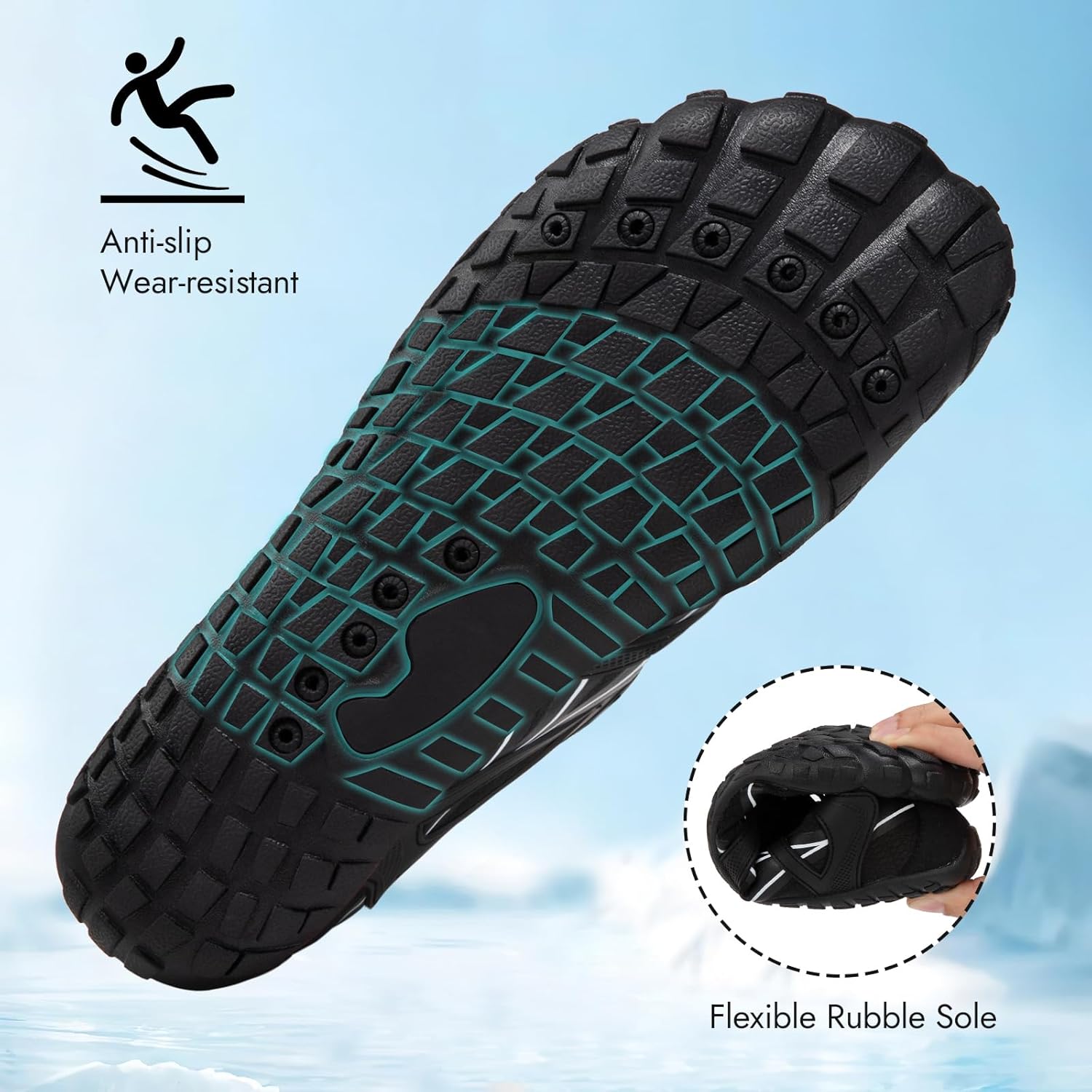 ATHMILE Barefoot Shoes Women Water Shoes Wide Toe Non-Slip Aqua Beach Quick-Dry for Swim Kayak Lake Pool River Hiking Surfing Boating Fishing Diving Cruise Ship Essentials