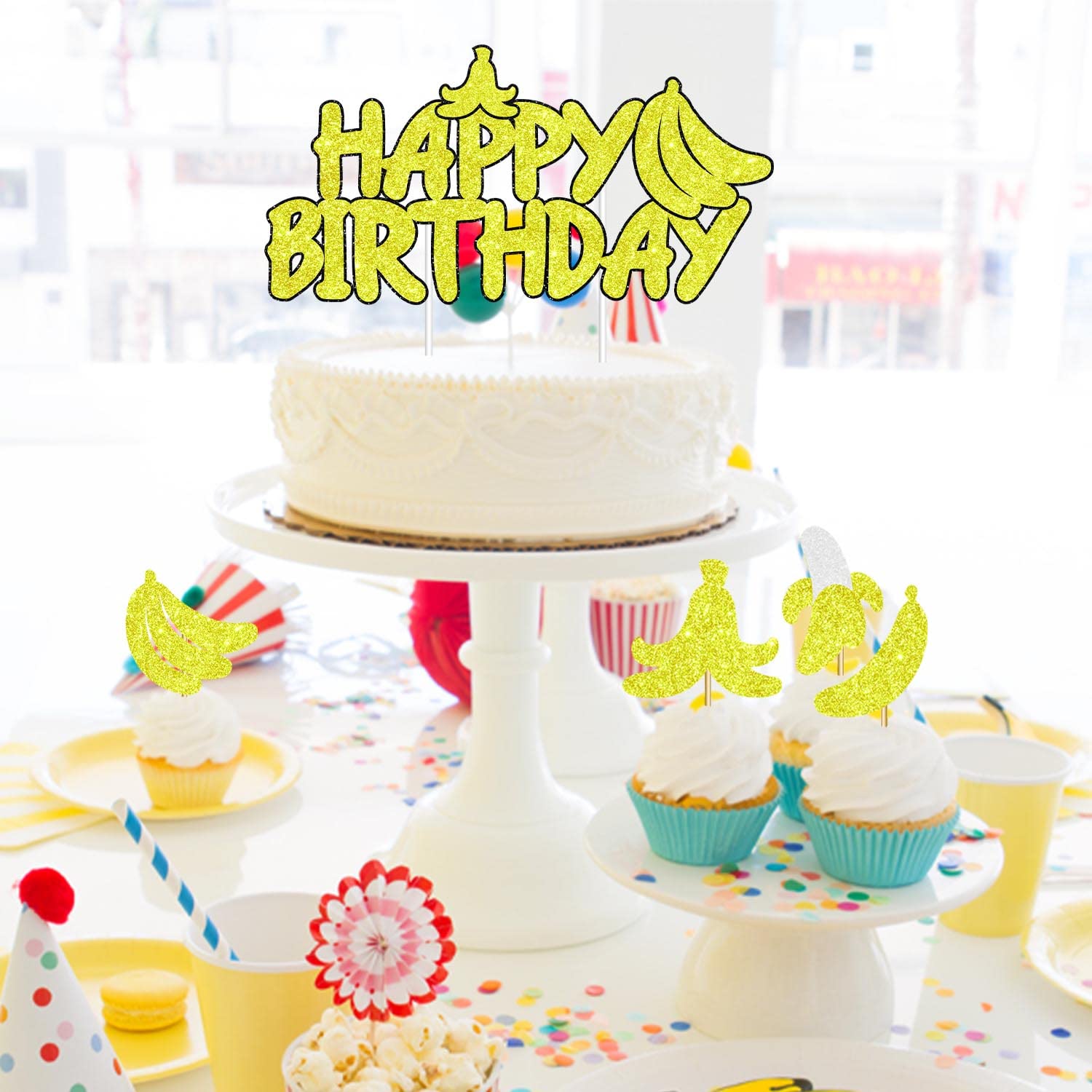 Décoration De Gâteau De Cuisson Pour La Journée Des Enfants, Figurine De Dessin Animé Révélant Le Genre, Ornements De Press De Joyeux Anniversaire, Garçons Et Filles