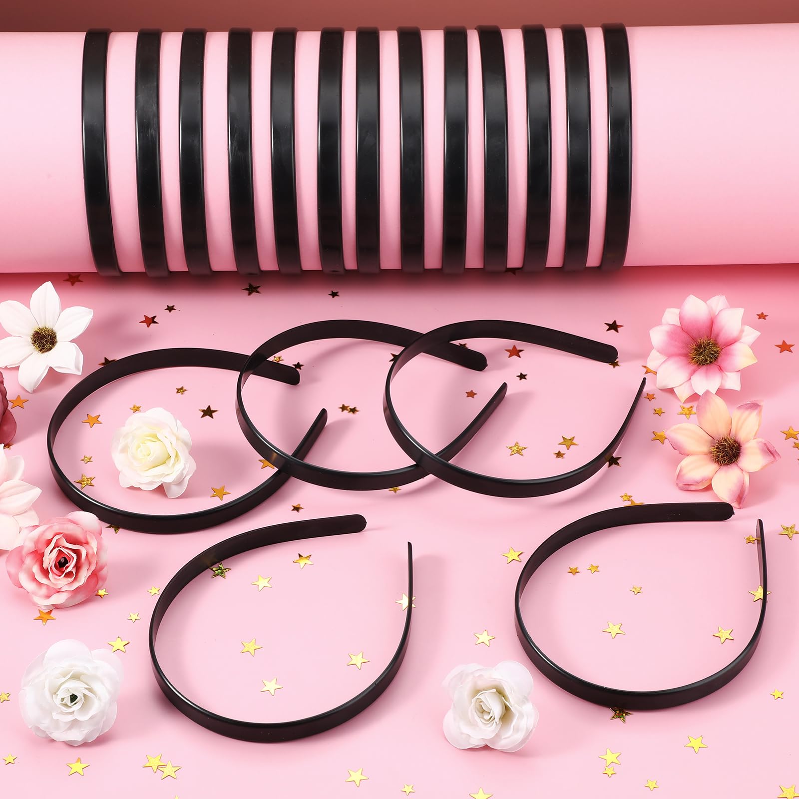 Plastic Headbands Bulk 100pcs 1/2 Inch Wide No Teeth Hair Accessories for DIY Amazon.com : Hotop 100 Pcs Plastic Headbands Bulk for Women  main image 2