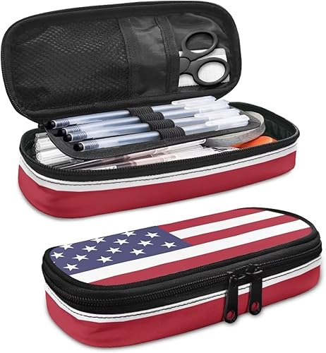 Miniatura 5 de Renewold Estuche para lápices con estampado de bandera estadounidense, para adultos, niños, adolescentes, bolsa para lápices, oficina, universidad,